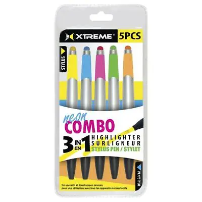 Neon Combo 3-in-1 Highlighter Stylus Pen - 5 Pack • $13.99