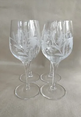 Edinburgh Crystal Fuchsia Design No EDl10 Wine/Water Glasses X4 • £18