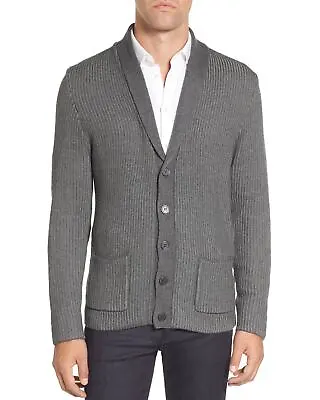 Vince Camuto Mens Slim Fit Shawl Collar Cardigan Sweater X-Small Charcoal • $65