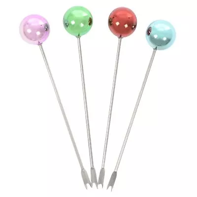 Pack Of 4 Cocktail Picks Mini Forks Christmas Party Food Olive Snacks Tapas • £7.99