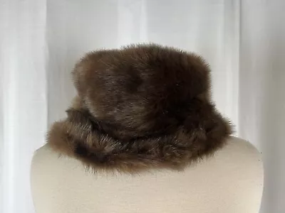 Vintage Red-Brown Fox Faux Fur Women's Hat Cap Bucket Medium Brown  • $16