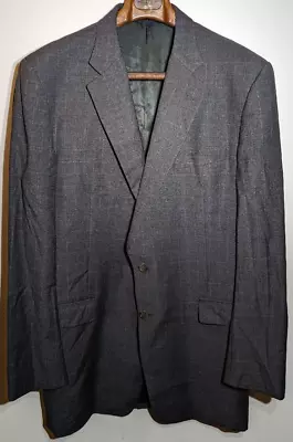 Burberry London Kensington Grey Plaid Two-Button Suit Blazer Men's Size 46 XLG • $41.99