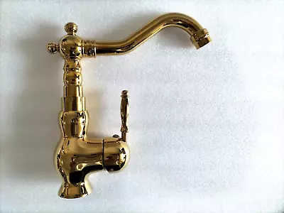 Gold Brass Basin Faucet Mixer Sink Kitchen Laundry Tap 360° Swivel Spout  • $123