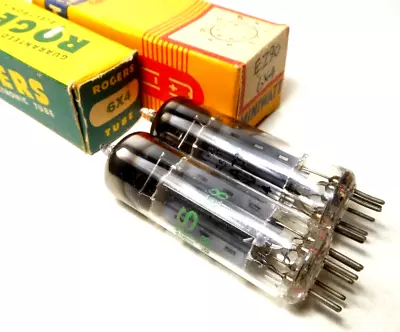 Matched 1957 PAIR NOS 6X4 EZ90 Philips Mazda  Rectifier Tubes NIB Rogers -RARE • $89.95