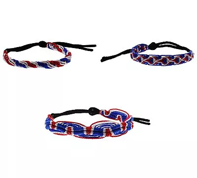 Zac's Alter Ego Set Of 3 Assorted Designs Union Jack Braided Bracelets • £10.69