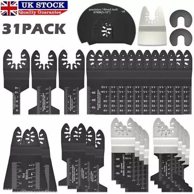 31X Oscillating Multi Tool Saw Blades Set For Dewalt Makita Carbide Blade Metal • £14.99