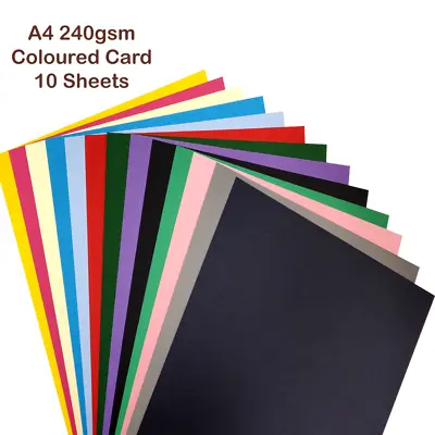 ARK A4 240gsm Colored Card Stock  Double Sided  Pack Of 10 Sheets • £4.99