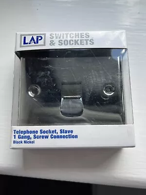 LAP Telephone Socket Slave 1 Gang Black Nickel BNIB • £5