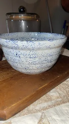 Handmade Blue Pottery Bowl Speckled Primitive Monmouth Maple Farmhouse Decor • $23.10
