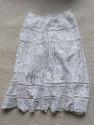 Zimmermann Ariel Bell Midi Skirt Ivory Floral • $79.95