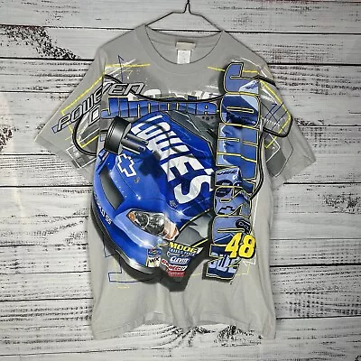 Vintage Y2K Jimmie Johnson Nascar All Over Print AOP Graphic T-Shirt Men’s Large • $42.49