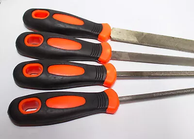 £8.95 • Buy Metal File 4pc Set 200mm 8 Inch Long Blades - Round - Flat - Triangle - Square