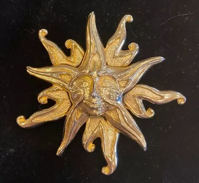 Vintage Fendi Gold Plated Sun Brooch • $579