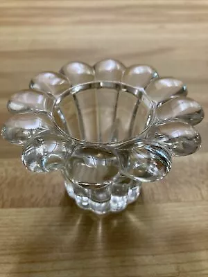 Vintage Italian Clear Glass Votive/Taper Candle Holder Made In Italy • $5