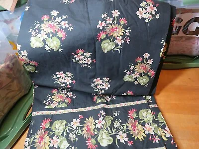 Williams Sonoma Vintage Black Floral Tablecloth 108  X 70   Dining Kitchen Decor • $49.99