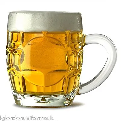 £6.99 • Buy 2x Dimpled Beer Tankard Britannia Half Pint Glass