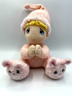 Precious Moments Pink Praying Baby Bunny Slippers Plush Does Not Work • $8.99