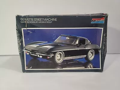 Vtg. MONOGRAM 2724 1965 CHEVY CORVETTE STREET MACHINE 1/24 MODEL KIT OPEN BOX • $25