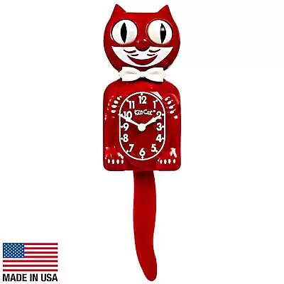 NEW Kit Cat Klocks Space Cherry Red Gentleman Wall Clock 40cm • $115.95