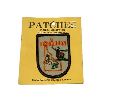 VTG Idaho Elk Embroidered State Shape  Jacket Patch Badge Travel Souvenir NOS • $10.99