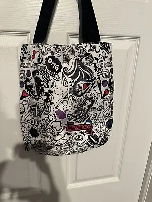 Monster High 14x12 Tote Hand Book Bag Purse 2014 School Travel Black Carrying • $9.99