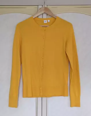 Gap Mustard Yellow Cardigan UK S 100% Cotton Brand New WithoutTags • £2
