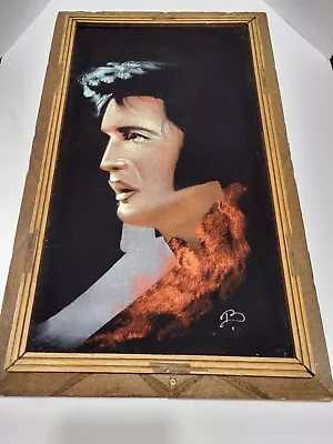 Vtg ELVIS Presley Crying Black Velvet Hand Painted Art Painting 22  X 13  Mexico • $250