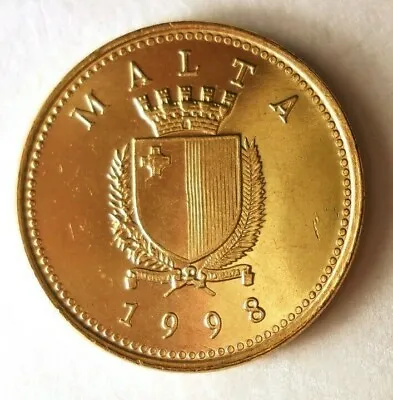 1998 MALTA CENT - AU/UNC From ROLL - Great Coin - FREE SHIP - BIN OOO • $4.99