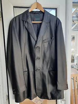 Canali  Black Leather  Lambskin Jacket . -  • £150