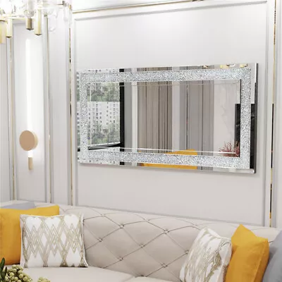 1200mm Rectangle Luxurious Wall Mirror With Bling Crystal Bathroom Dining Room • $219.91