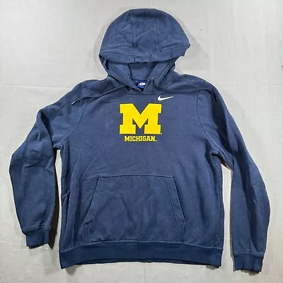 Nike Michigan Wolverines Pullover Hoodie Womens Large Blue Sweatshirt Fleece • $19.99