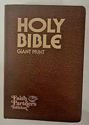 Vintage 1976 Holy Bible Giant Print Leather Cover King James Version • $19.99