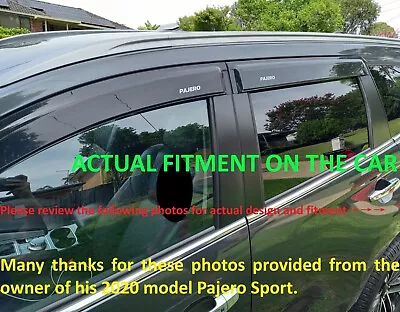 2015-2024 Mitsubishi PAJERO SPORT Weather Shields QE QF Model Tint Black W/Logo • $64.99