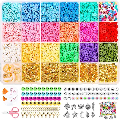£13.93 • Buy Clay Beads For Jewellery Making, Selizo Polymer Clay Beads Bracelet Making Kit