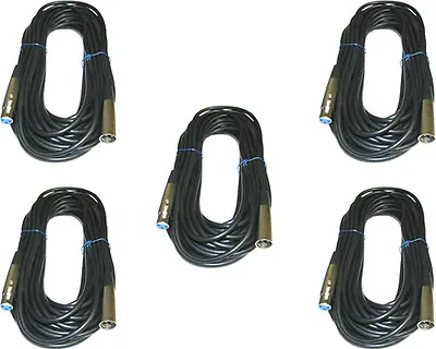 5 PACK 25 FT 3 Pin XLR Male To Female MICROPHONE Audio Cord Mic Shielded Cable • $25.95
