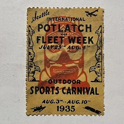 1935 Potlatch Fleet Week Seattle Cinderella Poster Stamp Outdoor Sports Carnival • £65.55