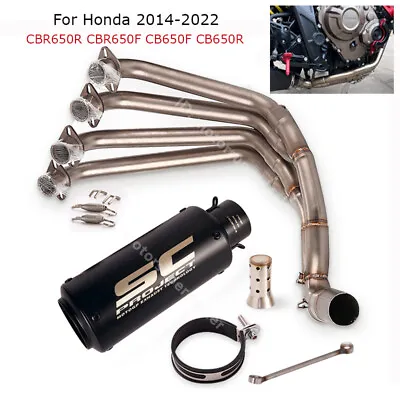 Full System Black Exhaust Header Pipe For Honda CBR650R CBR650F CB650F 2014-2022 • $381.99