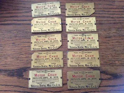 Vintage Dental Chair Japan   Brass Tag Lot Of (10)  • $15