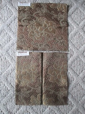 $20 • Buy 10 Jim Thompson Silk Blend Fabric Samples - Style Apsara - Golden Brandy - 12 
