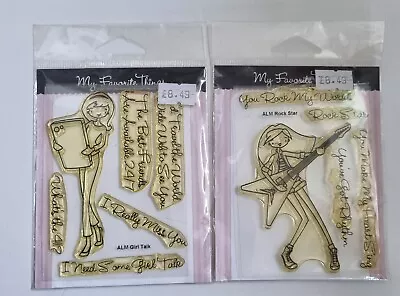 MFT My Favorite Things X2 Clear Stamp Sets A La Mode Rock Girl Cute Characters • £4.50