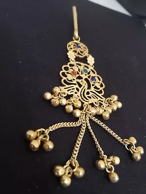 SLV 135 97% Silver Mang Tikka Maang Tika Jooda Juda Polki Kundan Gold Plated • $50