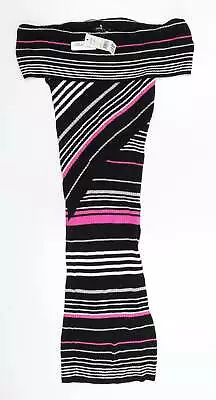 George Womens Multicoloured Striped Viscose Jumper Dress Size 8 Off The Shoulder • £4