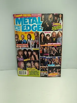 Metal Edge August 1992 Slaughter Metallica Posters Def Leppard Centerfold Pinups • $11.85