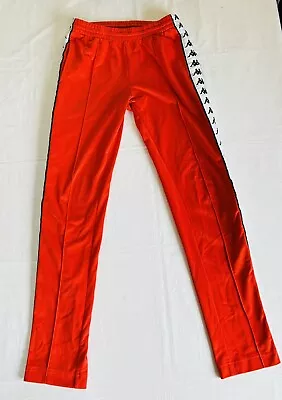 KAPPA Red White Stripe Soccer Sportswear Track Training Pants Bottoms Size Small • £24.97