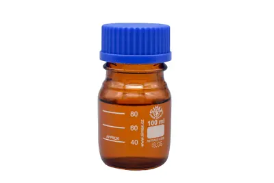Simax Laboratory Reagent Media Bottle 100 Ml Borosilicate Glass Amber • $23.42