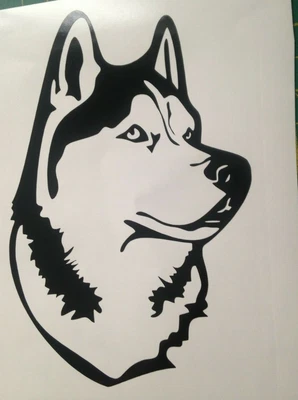 £3.50 • Buy 1x Husky Wolf Vinyl Sticker Decal Car Camper Dog Van Bumper 4.5x6in Black