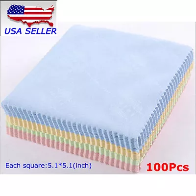 100pcs Microfiber Phone Screen Camera Lens Glasses Cleaning Cloth Square Cleaner • $6.77