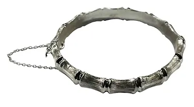 Vintage 1972 English CPS Sterling Silver Bamboo Bangle Bracelet 7 1/2  Long 14Gr • $165