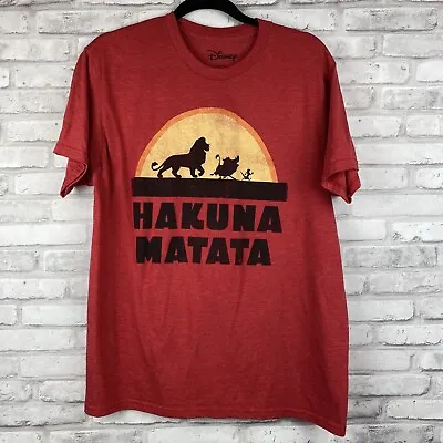 Disney Lion King Hakuna Matata Men's Tee Shirt Top Size Large Red • $15.74