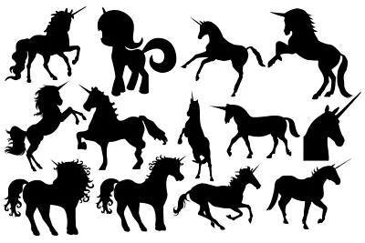 £2.99 • Buy Pack Of 13 Unicorn Silhouette Sticker Pack - Bottle Stickers - Horse Stickers